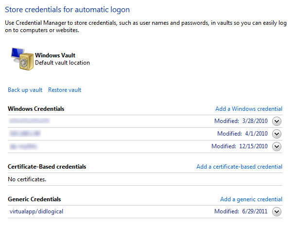 сохраненные пароли Windows 7 - фото 4