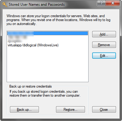 сохраненные пароли Windows 7 - фото 5