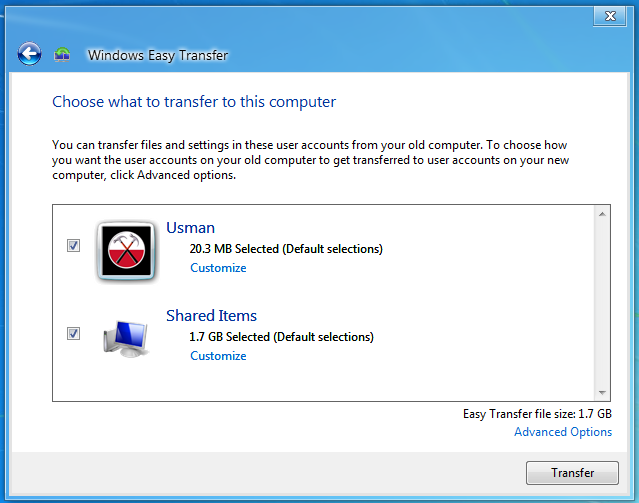 windows 7 how to transfer files to new computer