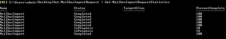 Get-MailboxImportRequest 