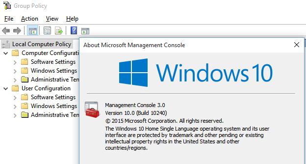Включаем gpedit.msc в Windows 10 Home