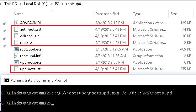 rootsupd.exe утилита обновления списка корневых сертфикатов для Windows XP