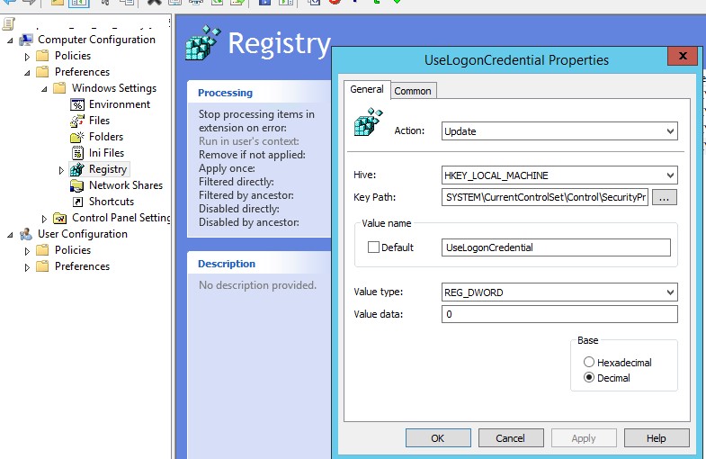 UseLogonCredential - отключение WDigest  в Windows