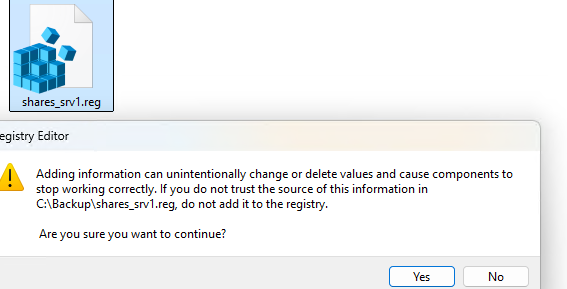 Импорт reg файла