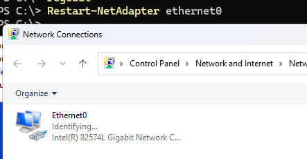Перезапуск сеетвого адаптера