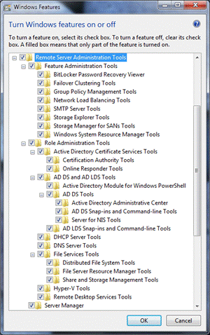Функции RSAT в Windows 7