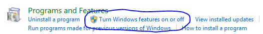 Включить функции Windows 7