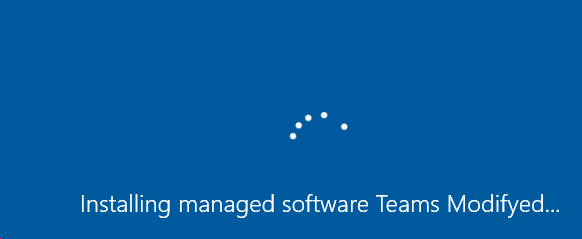 сообщение при загрузке Windows : Installing managed software AppName