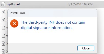 Windows не может установить драйвер так как отсуствет цифровая подпись
