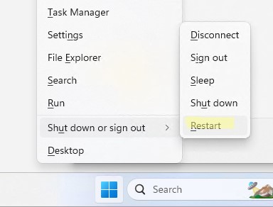 Shift+перезагрузка - для загрузки Windows в режиме winre