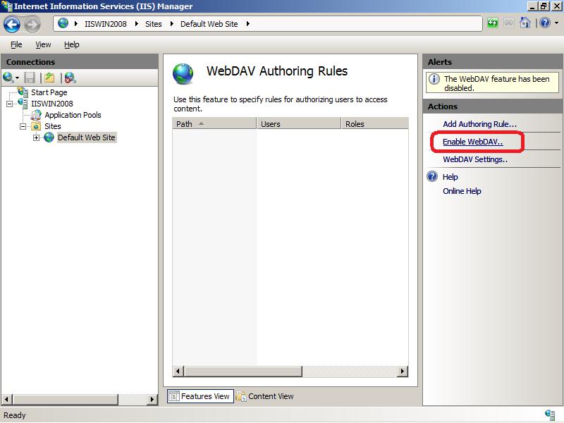 Включить WebDAV в Windows 7