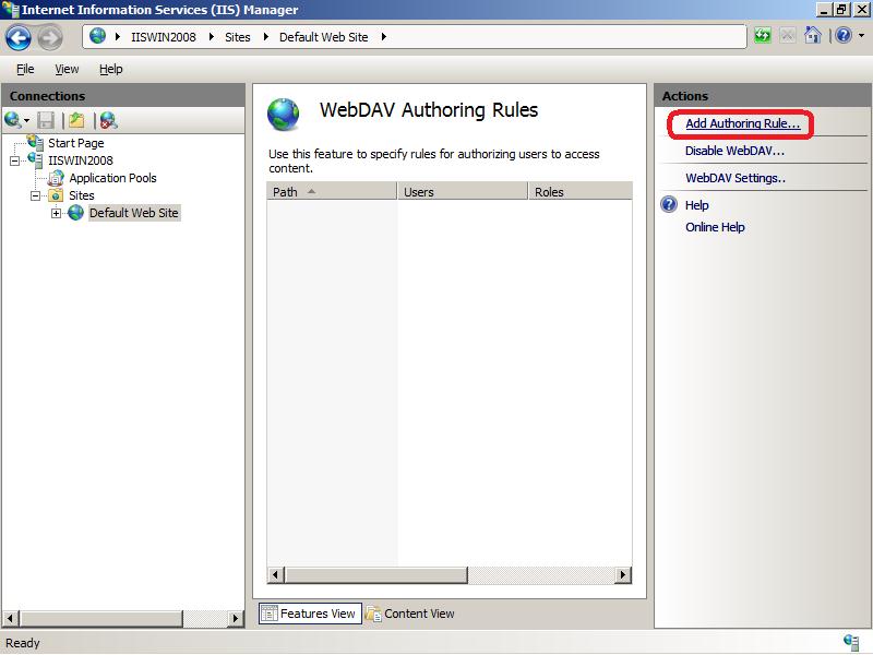 WebDAV Authoring Rule