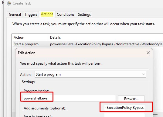 Запуск powershell скрипта с правами system