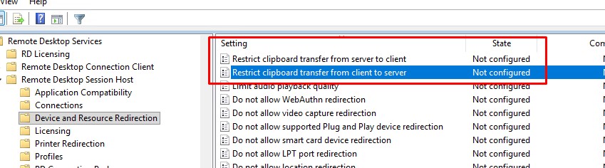 Новые параметр GPO для настройки ограничения буфера обмена в RDP/RDS на Windows Server 2022 и Windows 11