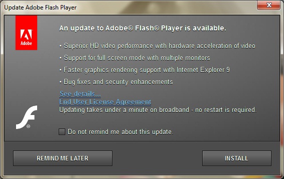 Flash player update