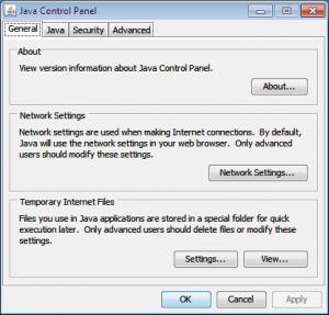 Java Control Panel Update