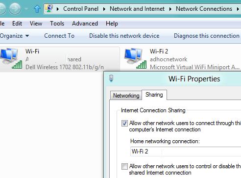 Организация точки доступа Wi-Fi на Windows 8