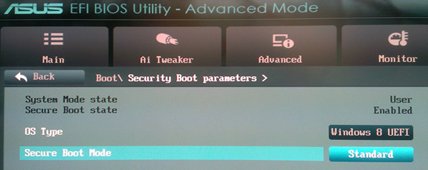 Поддержка secure boot mode в windows 8