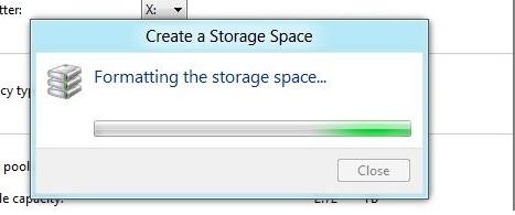 Форматирование диска storage spaces
