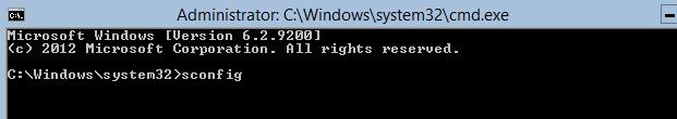 sconfig в windows server 2012
