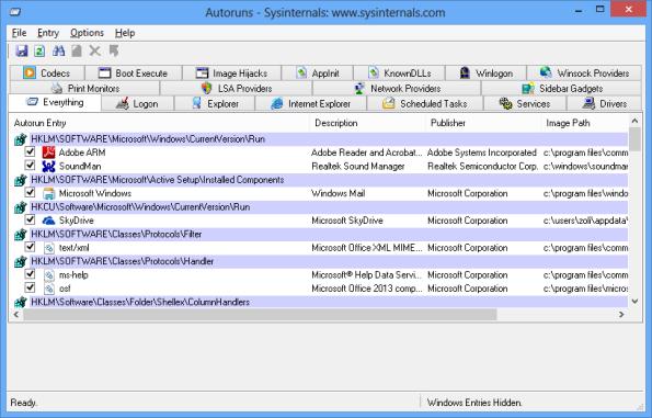 Autoruns от sysinternals- утилита, позволяющая найти все программы, запускающиеся при загрузке Windows