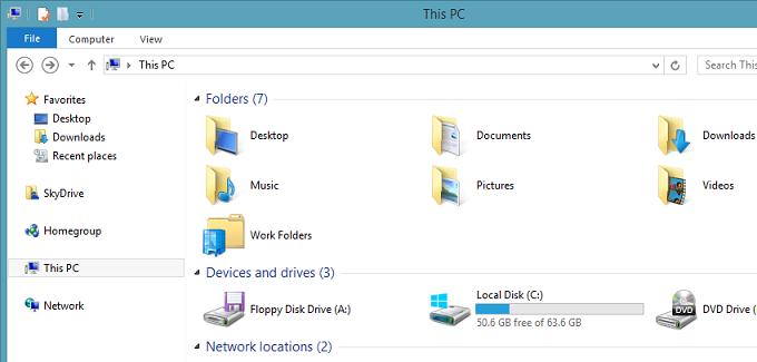 Рабочая папка пользователя в проводнике Windows 8.1