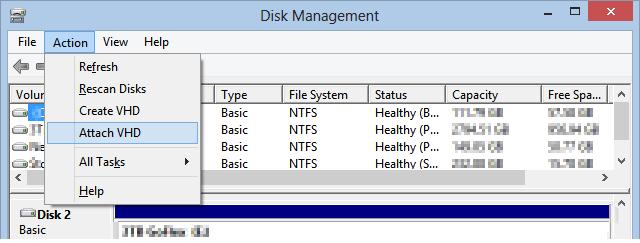windows 8 подключить vhd диск с образом системы