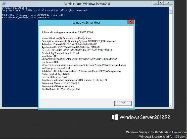 Как обновить триальную (evaluated) версию Windows Server 2012 R2 до полноценной
