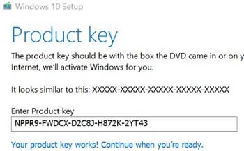 Укажите ключ продукта Windows для записи на флешку