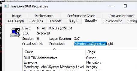 Защищенный процесс lsass.exe PsProtectedSignerLsa-Light.