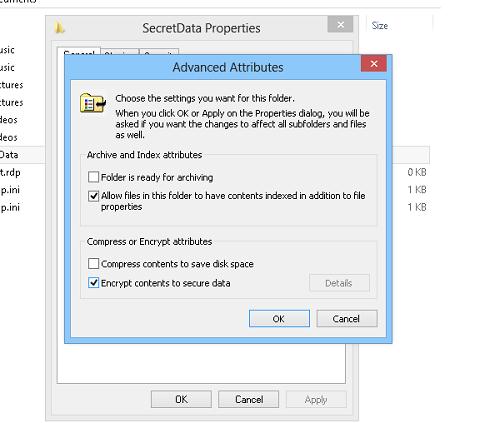 Шифровать содержимое для защиты файлов в Windows 8