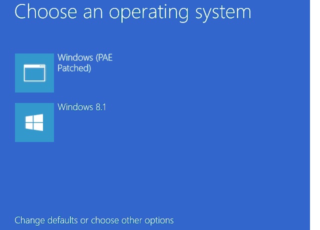 windows 8 загрузка в режиме PAE