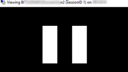 Черный экран и знак пауза в окне теневого rdp подключения