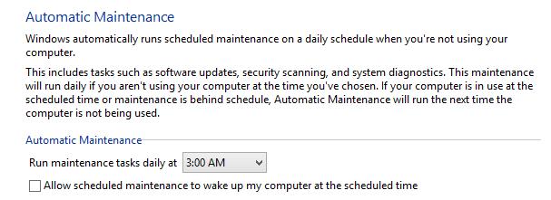 Отключить пробуждение для автоматическое обслуживание системы в windows 8