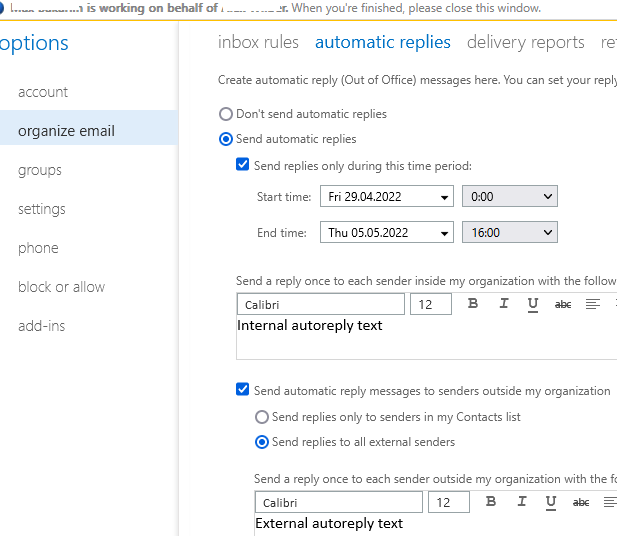 Автоответ в outlook - подробная инструкция, как включить