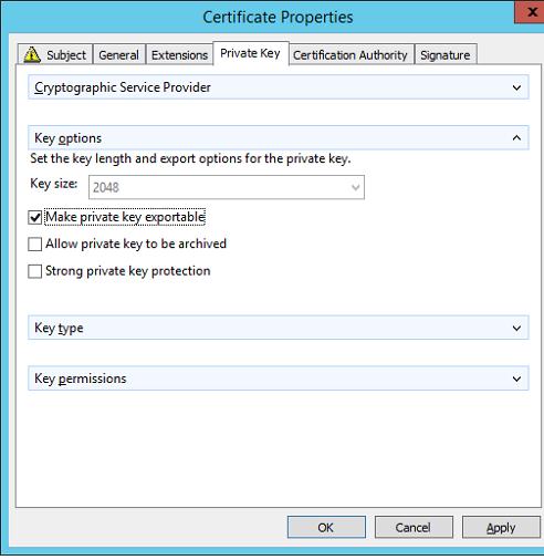 Make private key exportable