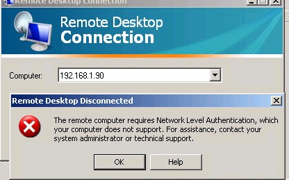 The remote computer requires Network Level Authentication, which your computer does not support. For assistance, contact your system administrator or technical support
