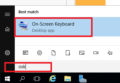 запустить экранную клавиатуру On-Screen Keyboard (osk.exe ) в Windows 10/Windows Server 2019