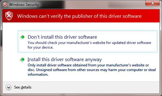 9 install driver anyway