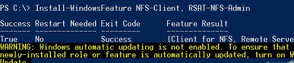 Установка клиента nfs в Windows с помощью powershell