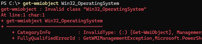 powershell Get-WmiObject wmi ошибка invalid class