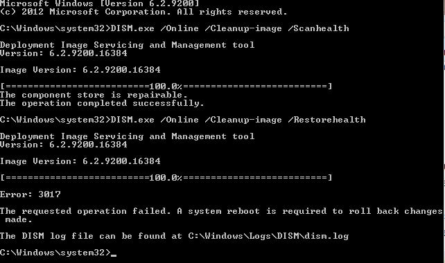DISM.exe /Online /Cleanup-image windows 8