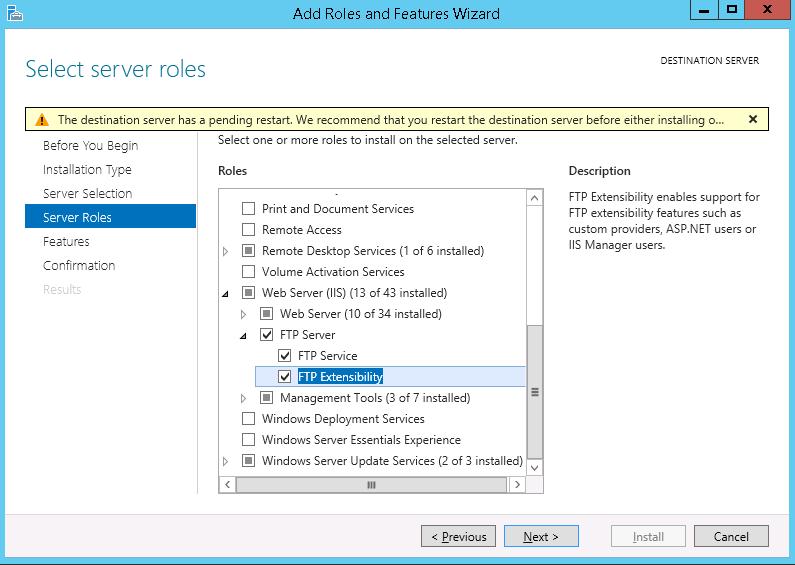 Установка ftp сервера на windows server 2012 r2