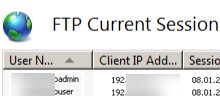 просмотр активных ftp подключений в windows server 