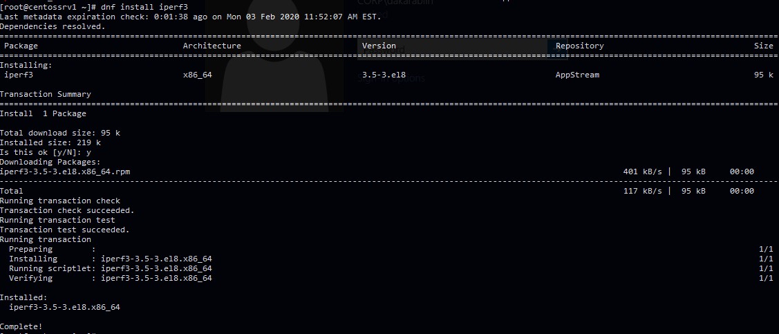 linux centos: установка iperf3 через yum или dnf