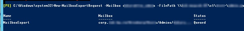 New-MailboxExportRequest - экпорт писем из ящика exchange в pst файл с помощью powershell