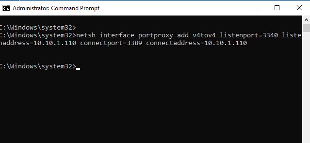 netsh interface portproxy - правило перенаправления портов Windows