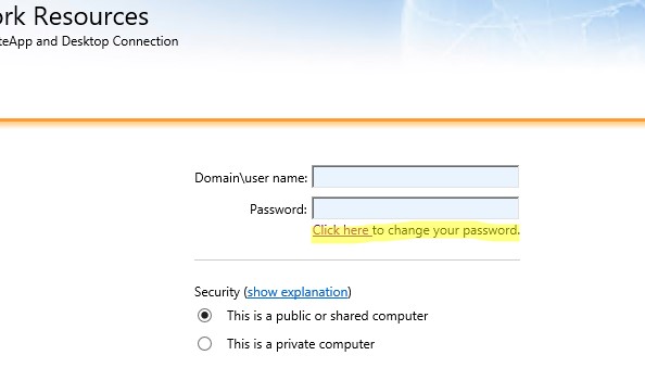 rd web access сменить пароль пользователя