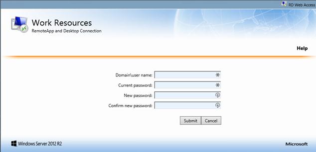 Форма смены пароля пользователя на rd web access windows 2012