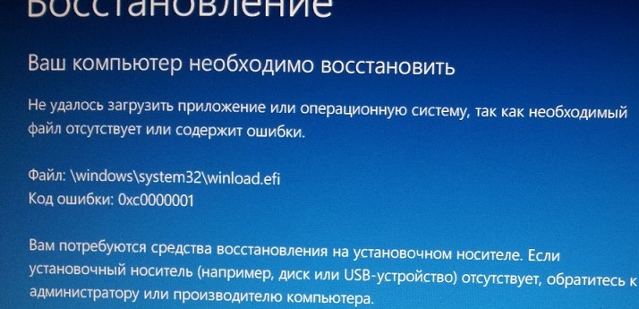 Содержится ошибка. Восстановление ваш компьютер необходимо. Ваш компьютер или устройство необходимо восстановить. Восстановление вашему ПК не удалось правильно загрузиться. Не удалось загрузить операционную систему.